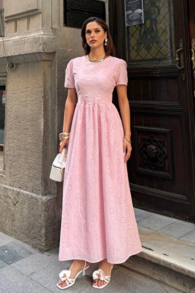 BEJNA Φόρεμα - Ροζ - Γραμμή Α