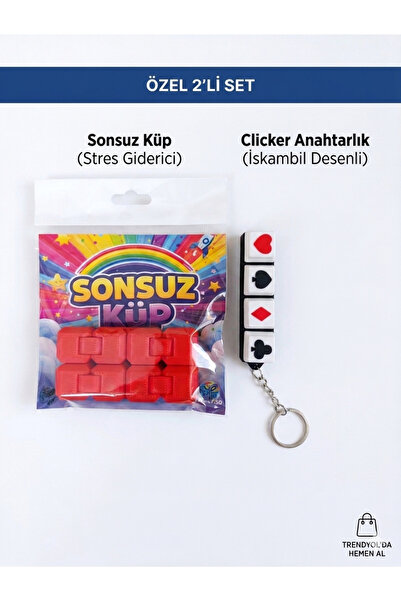 TrendTopic Stres Giderici Sesli 3D İskambil desenli clicker klavye ve Sonsuz ...
