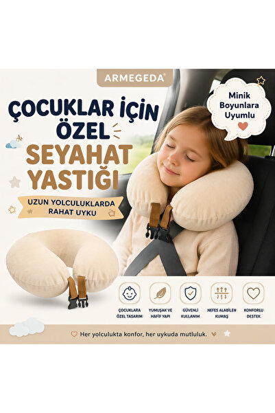 armegeda sıradışı tasarımlar Armegeda Seyahat Yastığı-Çocuk Serisi-Bulut Krem