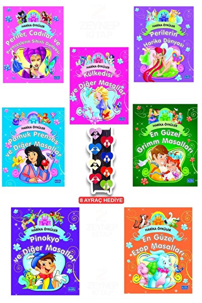 Parıltı Yayınları Harika Öyküler-7 Kitap Set-8'li Özel Tasarım Kalp Ayraç Hed...