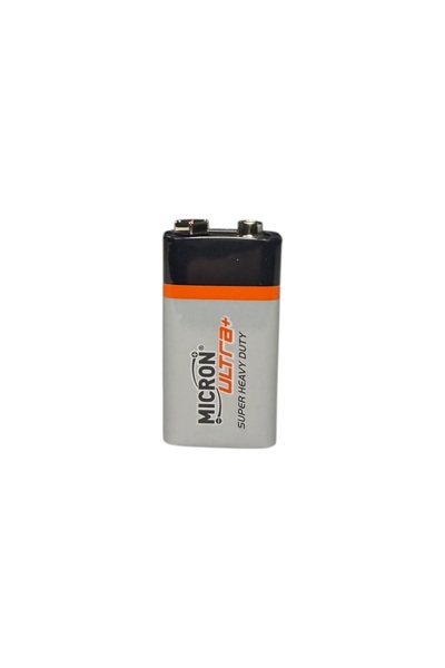 Micron 9V (Volt) 6F22 Çinko Karbon Yassı Pil Yüksek (1 Adet)