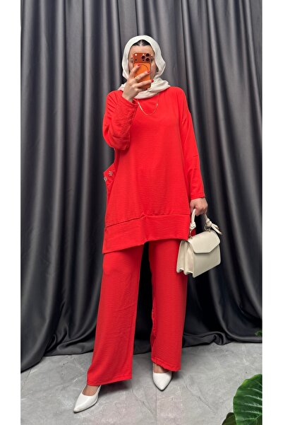 NİSUM MODA Σετ με hijab - Πορτοκαλί - Κανονικό μέγεθος