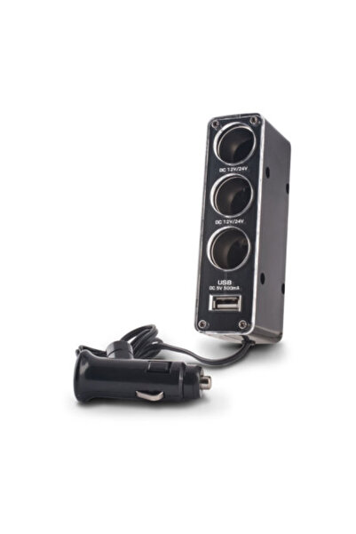 Forever Διακλαδωτής Υποδοχής Αναπτήρα Αυτοκινήτου 3-σε-1 - Μαύρο