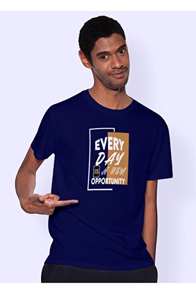 EVREY DAY Baskılı Pamuklu Bisiklet Yaka Kısa Kollu T-shirt