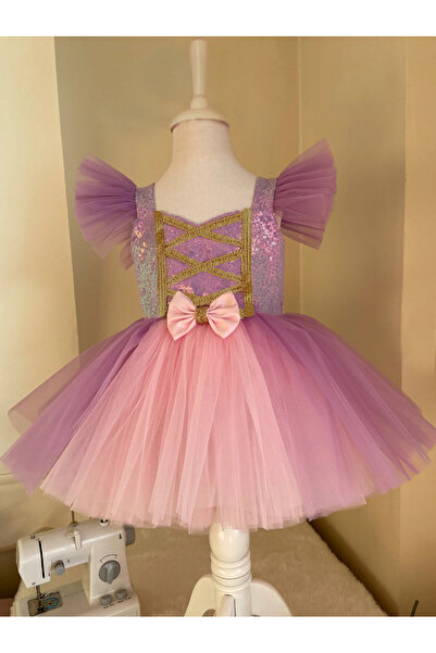 Take Two By Styli Girls Bow Detail Ruffle Hem Mesh Princess Party Dress