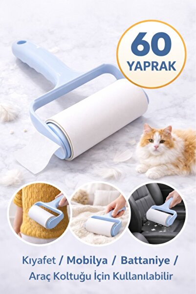 optana 60 Yaprak Tüy Toplama Rulosu Evcil Hayvan Tüyü Temizleyici Kıyafet Kol...