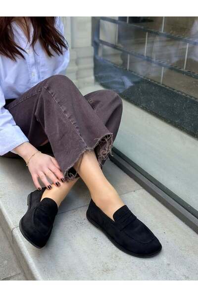 ERVANIN BUTİĞİ Black Suede (Daria) Women's Casual Daily Shoes