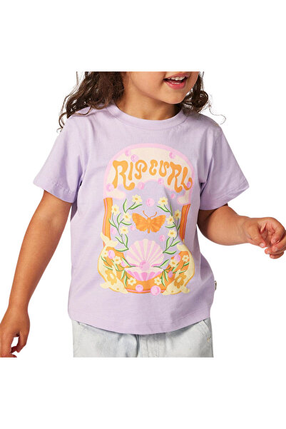 Rip Curl Μπλουζάκι ART K με σχέδιο Ουράνιο Τόξο Τροπικά, Ανοιχτό Μωβ