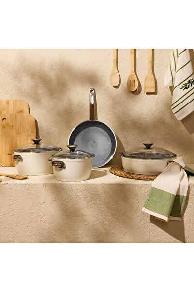 Evidea Kitchen Toscana Chef 7 Parça Seramik Tencere Tava Seti