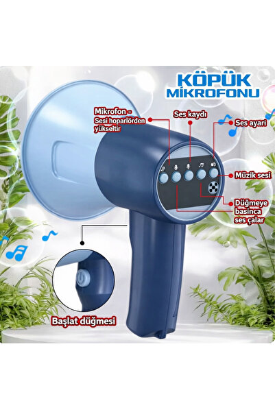 LRS STORE Köpük Mikrofonu Oyuncak Işıklı Sesli Müzikli Çocuk Oyuncağı Ses Kay...