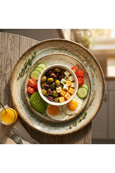 RİNART PORSELEN Valencia 3-Piece Presentation Set – Large Serving Plate, Brea...