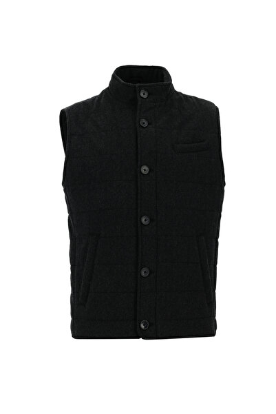 Abdullah Kiğılı Vestă sport matlasată din lână, slim fit