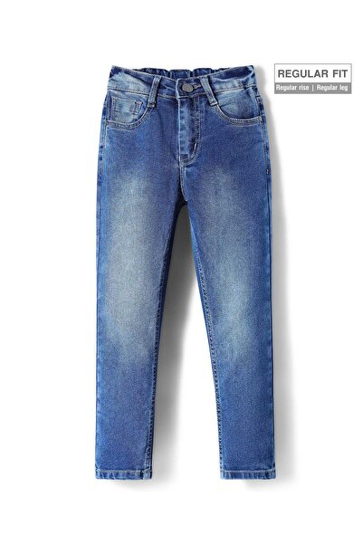 Pine kids Denim Woven Full Length Washed Jeans - Navy Blue