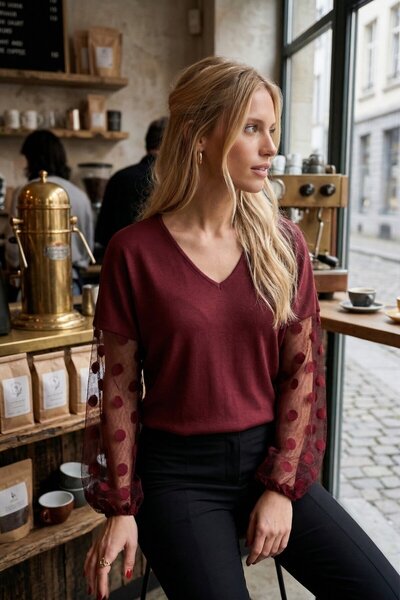 armonika Μπλούζα - Βουργουνδία - Κανονική εφαρμογή