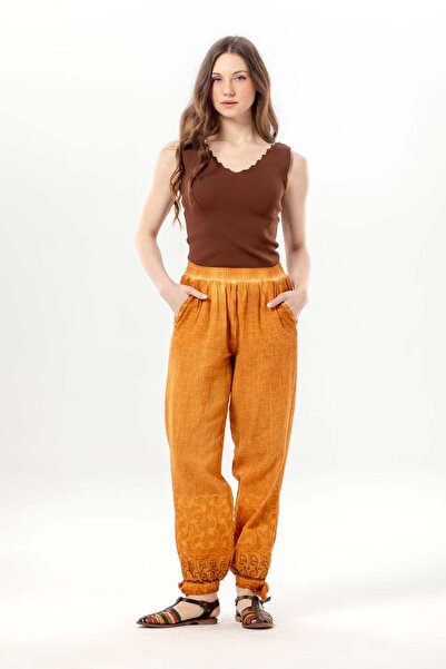 Eliş Şile Bezi Ελαστική μέση, δέσιμο στον αστράγαλο, αυθεντικό κέντημα, γυναι...