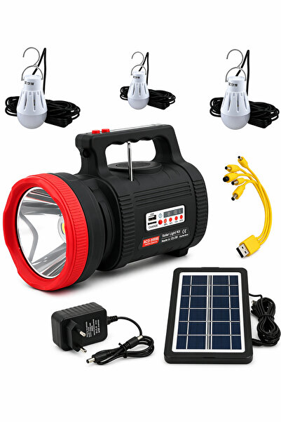 farissu GS-540 Solar Aydınlatma Seti - 20W Güneş Enerjili Şarjlı Fener, Bluet...