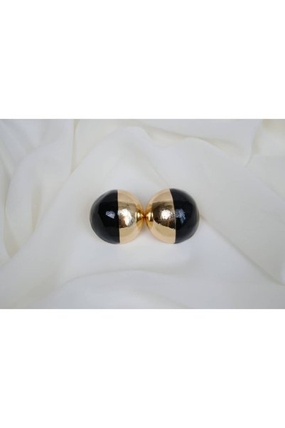 ATELİER TUĞBA Bkp143 Round Double Color Detail Earrings (32mm)