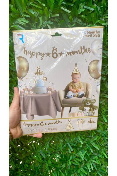 MFM Σετ πάρτι για 6 μηνών και μισό έτος, 17 τεμάχια σε χρώμα κραφτ