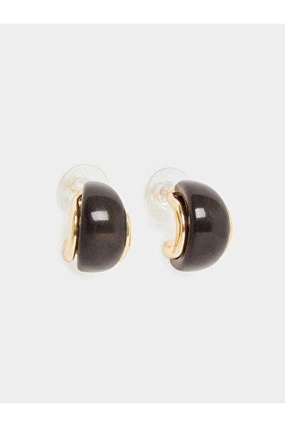 Styli Black Hoop Earrings