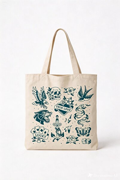 Vatkalimon Τσάντα τσάντας από 100% βαμβακερό καμβά με θήκες