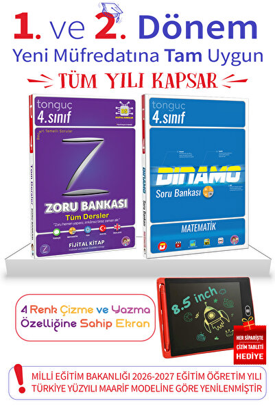Tonguç Yayınları 4. Sınıf Tüm Dersler Zoru Bankası & Matematik Soru Bankası T...