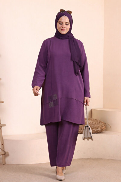 Ferace Σετ με hijab - Μωβ - Regular