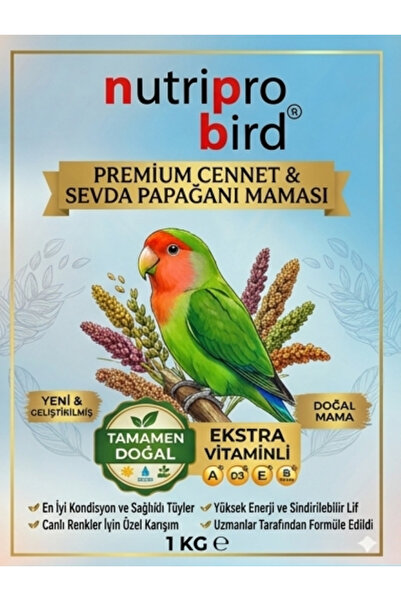 NUTRİPRO BİRD Cennet Sevda Paraket Maması 1 Kg - Yumurtalı Vitaminli Profesyo...