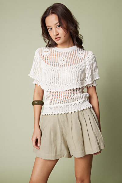 Nisan Πλεκτό πουλόβερ με διάτρητο βολάν