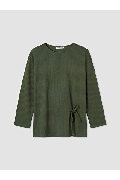 LC Waikiki NEVAVM με διαφορά σχετικά με το LCW Grace Khaki οβάλ μπλούζα με δέ...