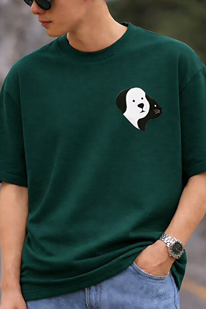 ArtYus Μπλουζάκι Unisex Oversize με εμπριμέ σχέδιο Cat and Dog – Βαμβακερό T-...
