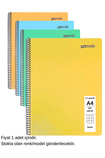 Mynote TEXT Παστέλ Τετράδιο Α4 100 Φύλλα Καρό 1 Τεμάχιο