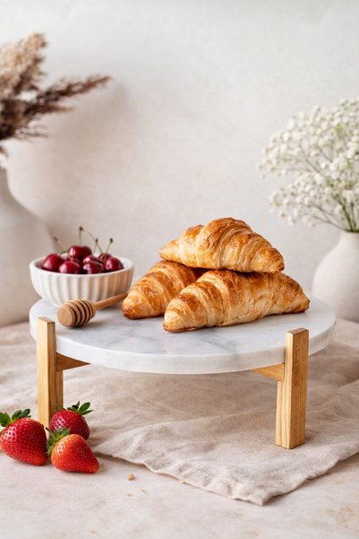 Madas Desıgn Standing Presentation Stand, Cake Display Stand, Cookie Stand, Cheese Plate, Marble Presentation Stand