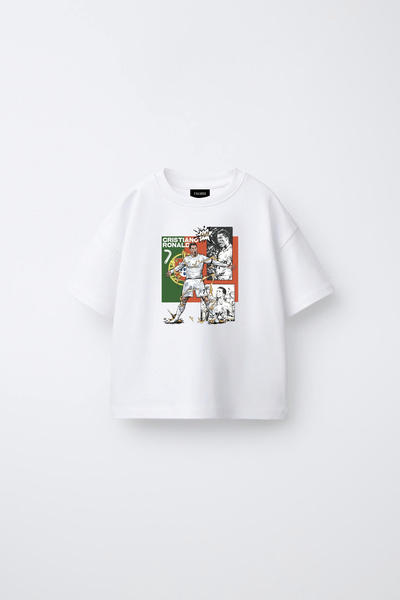 fasardi Παιδικό μπλουζάκι Unisex με στάμπα Cristiano Ronaldo CR7, 100% βαμβακ...