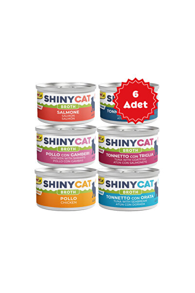 Gimcat Shinycat Broth Sos içinde Karışık Kedi Konserve Mama 70grX6 Adet