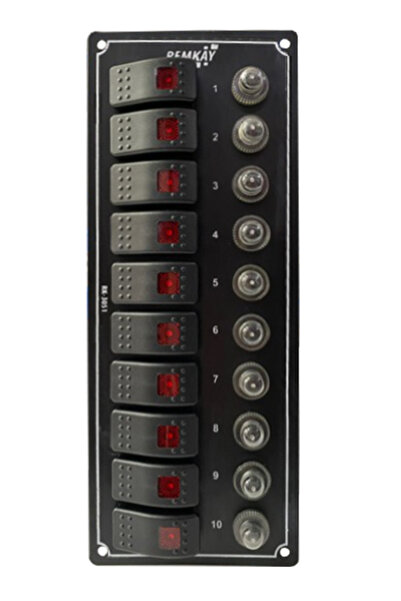 REMKAY Tekne & Karavan 10lu Otomatik Switch Sigorta Paneli