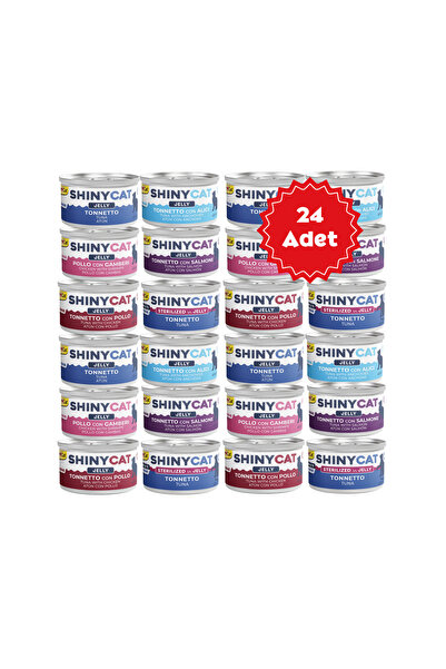 Gimcat Shinycat Jelly Jöle içinde Ton Balıklı Karışık Kedi Konserve Mama 70gr...