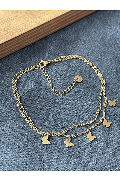 Rupen Kraft Surgical Steel Stainless Tarnish Resistant Gold Model Steel Anklet