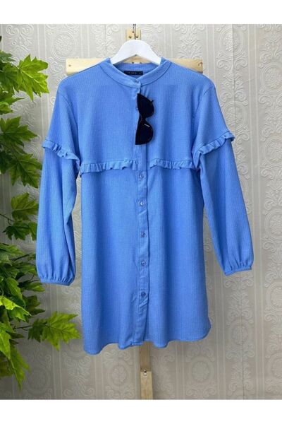 VOLT CLOTHİNG Καφτάνι plus size - Μπλε - Κανονική εφαρμογή