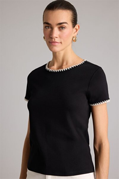 DeFacto Γυναικείο T-shirt F9831AX/BK81 ΜΑΥΡΟ