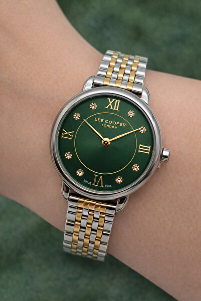 Lee Cooper Women's Wristwatch Double Color Strap Green Dial Suitable for Dail...