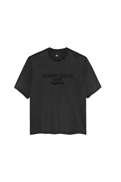 Tommy Jeans Bisiklet Yaka Baskılı Siyah Erkek T-Shirt DM0DM22330BDS Siyah T-S...