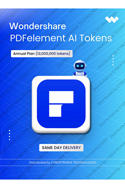 WonderShare اشتراك سنوي في PDFelement AI - 12 شهرًا: 12,000,000 رمز ذكاء اصطن...