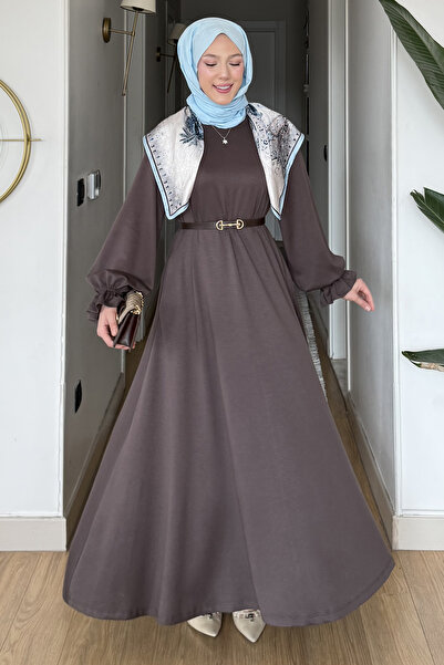 SaklıButik Λιτό φόρεμα - Καφέ - Μακρύ