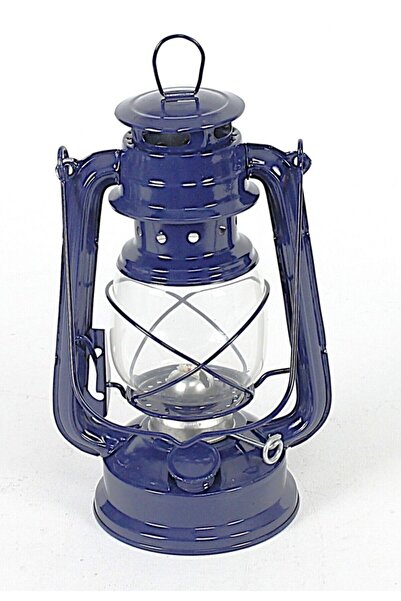 Otantik Çarşı Sailor's Lantern Medium Size 11X15X23 Cm. Navy Blue Color