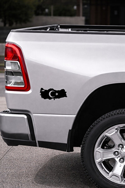 New Jargon Türkiye Haritası Ay Yıldız Sticker - Türk Bayraklı Oto Sticker - Araba Motor Sticker 15x7cm