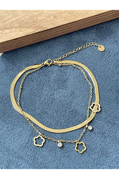 Rupen Kraft Surgical Steel Stainless Tarnish Resistant Gold Model Steel Anklet