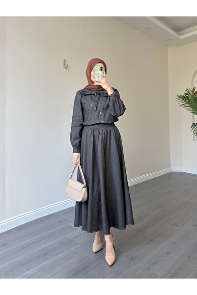 Esre Store Σετ με hijab - Μαύρο - Maxi