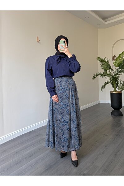 Esre Store Σετ με hijab - Ναυτικό μπλε - Maxi