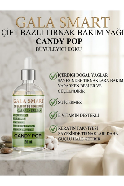 gala smart Candy Pop Çift Bazlı Dry Oil Tırnak Bakım Yağı Keratin E Vitamini ...