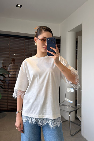 MAGARDE Design Crew Neck Blouse - Ecru